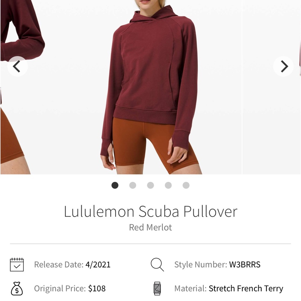 Lululemon RED MERLOT  SCUBA PULLOVER Hoodie
